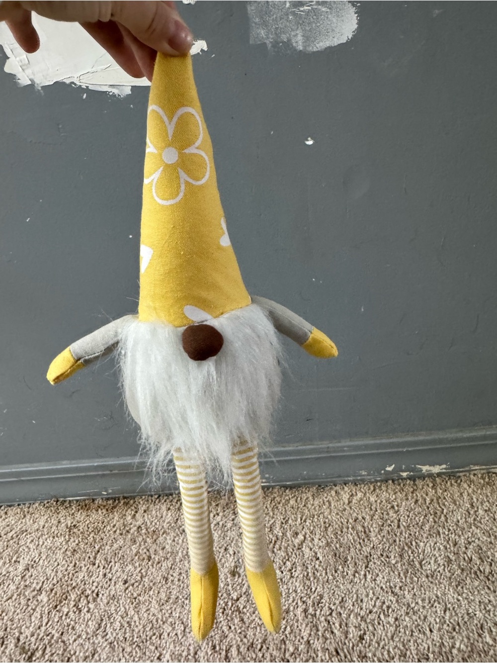 Yellow Floral Gnome Plush Doll